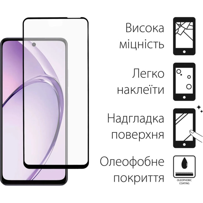 Скло захисне Dengos Full Glue OPPO A3 (black) (TGFG-373)