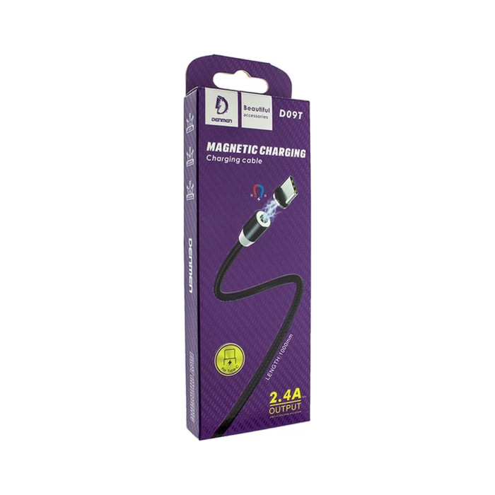 Дата кабель USB 2.0 AM to USB-C magnetic black Denmen (DN-D09T-BK)