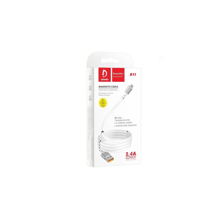 Дата кабель USB 2.0 AM to USB-C 1.0m 2.4A white Denmen (DN-D11T-WH)