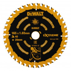 Диск пильний DeWALT EXTREME , 165 х 20, 40 z, ATB, 18 гр. (DT10301)