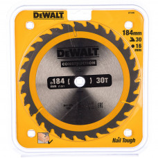 Диск пильний DeWALT СONSTRUCTION, 184 х 16 мм, 30 z, АТВ, 10 градусів (DT1940)