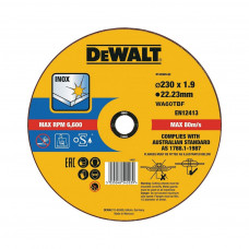 Круг відрізний DeWALT INOX, нержавіюча сталь/листовий метал, 230х1.9х22.23 мм (DT43909)
