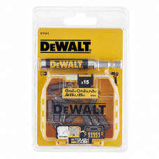 Набір біт DeWALT Torx, Philips, Pozidriv, Torx, PH2, PZ3, L = 25 мм, 15 шт + магнітний тримач (DT71511)