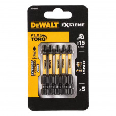 Набір біт DeWALT IMPACT TORSION, ударні, Torx, T15, L=57 мм, 5 шт (DT7394T)