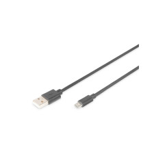 Дата кабель USB 2.0 AM to Micro 5P 0.9m black Digitus (AK-300110-010-S)