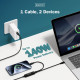 Дата кабель USB-C to 2xUSB-C 1.8m 140W black Digitus (AK-300170-018-S)