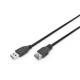 Дата кабель USB 3.0 AM/AF 3.0m black Digitus (AK-300203-030-S)