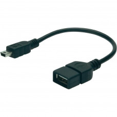 Дата кабель USB 2.0 AF to mini-B 5P OTG 0.2m Digitus (AK-300310-002-S)