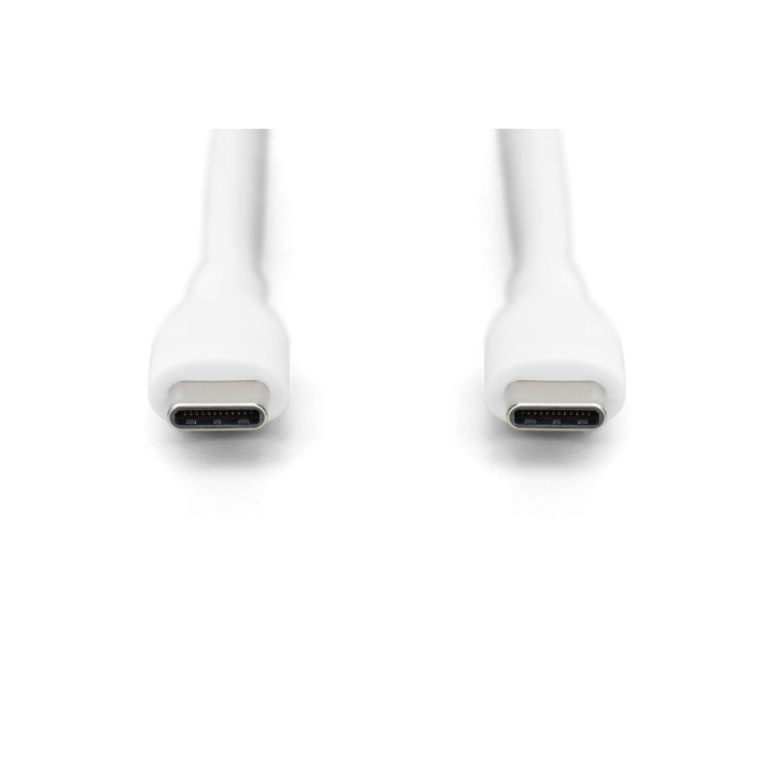 Дата кабель USB-C to USB-C 1.0m USB 2.0 60W silicone white Digitus (AK-300341-010-W)