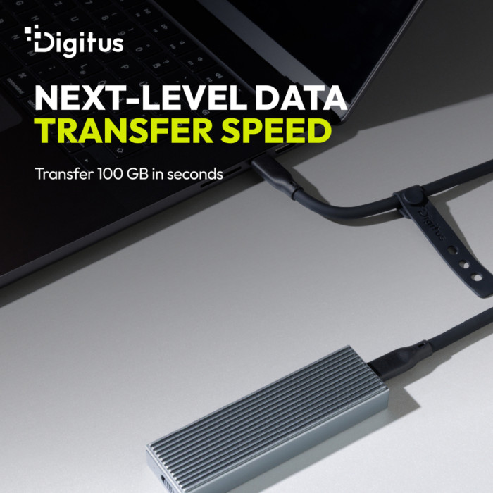 Дата кабель USB-C to USB-C 0.5m USB4 2.0 80G 240W 16K silicone black Digitus (AK-300350-005-S)
