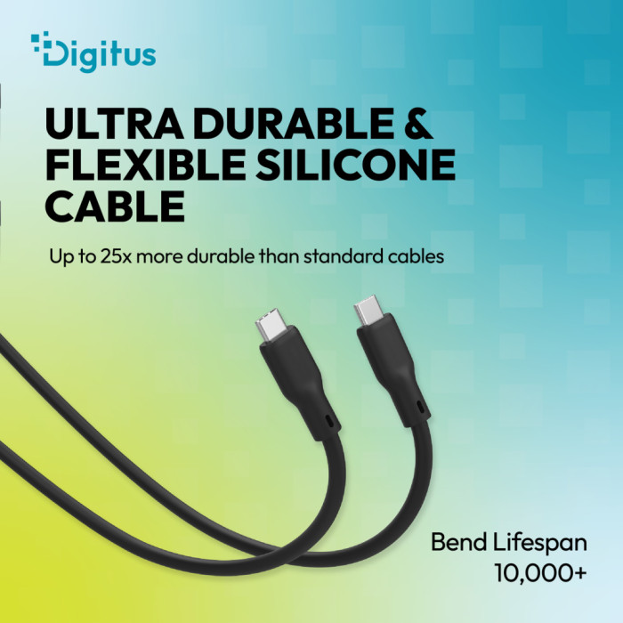 Дата кабель USB-C to USB-C 1.5m USB4 2.0 80G 240W 16K silicone black Digitus (AK-300350-015-S)