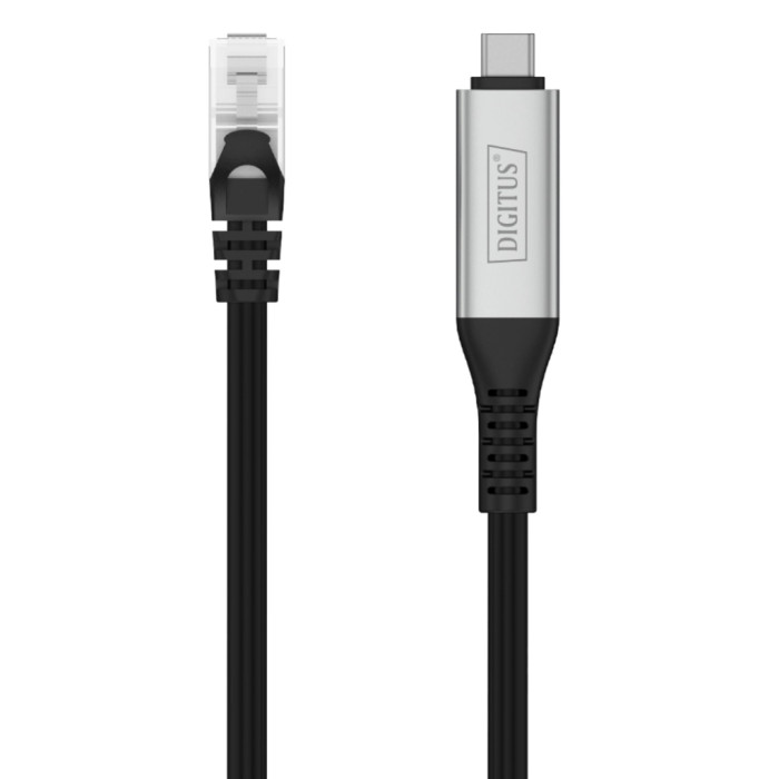 Дата кабель USB-C to RJ45 Ethernet 2.0m CAT6A S/FTP 1Gbps LSZH Digitus (AK-300601-020-S)