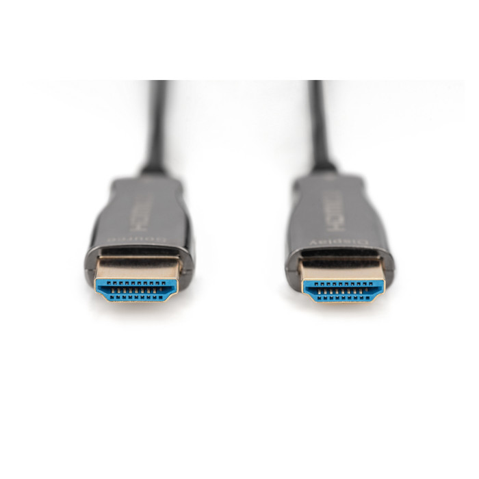 Кабель мультимедійний HDMI M to HDMI M 15m 4K AOC hybrid-fiber black Digitus (AK-330125-150-S)