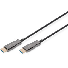 Кабель мультимедійний HDMI M to HDMI M 30m 4K AOC hybrid-fiber black Digitus (AK-330125-300-S)