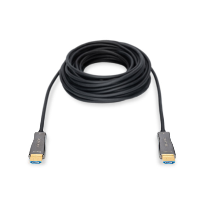 Кабель мультимедійний HDMI M to HDMI M 30m 4K AOC hybrid-fiber black Digitus (AK-330125-300-S)