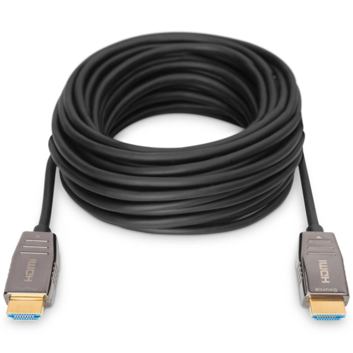 Кабель мультимедійний HDMI M to HDMI M 10m 8K AOC hybrid-fiber black Digitus (AK-330126-100-S)