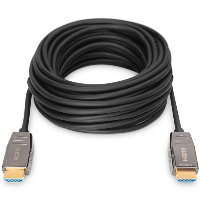 Кабель мультимедійний HDMI M to HDMI M 30m 8K AOC hybrid-fiber black Digitus (AK-330126-300-S)
