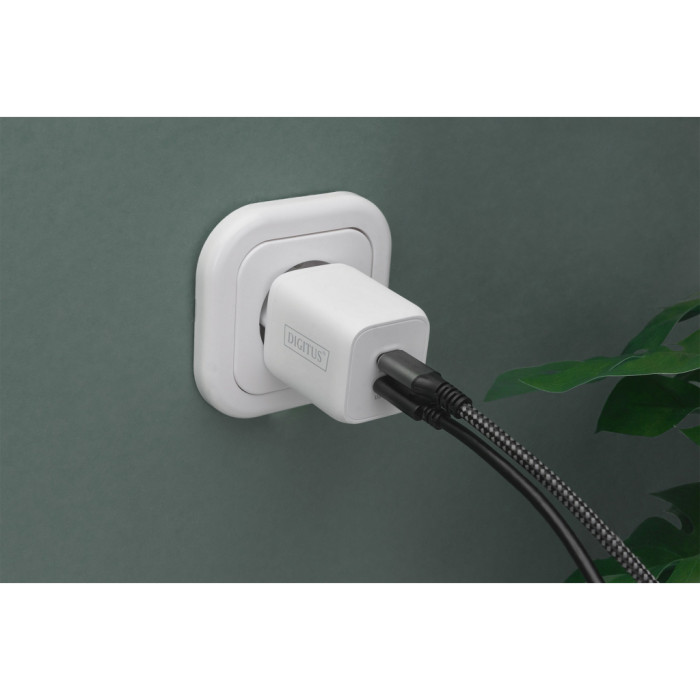 Зарядний пристрій Digitus 2xUSB-C PD65W GaN (DA-10063)
