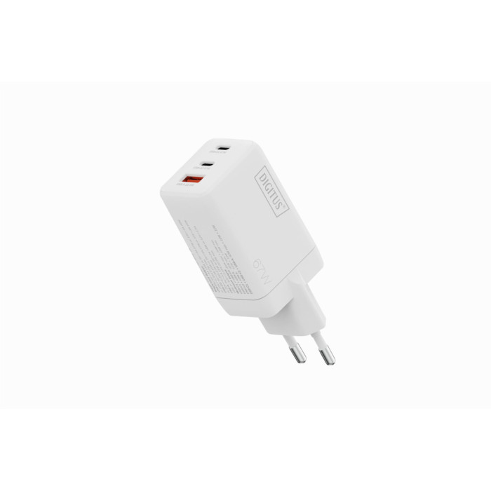 Зарядний пристрій Digitus 2xUSB-C + 1xUSB 67W GaN (DA-10303)