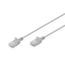 Патч-корд 3м, UTP, cat.6, Sliim, AWG 32/7, Cu, LSZH, grey Digitus (DK-1618-030S)