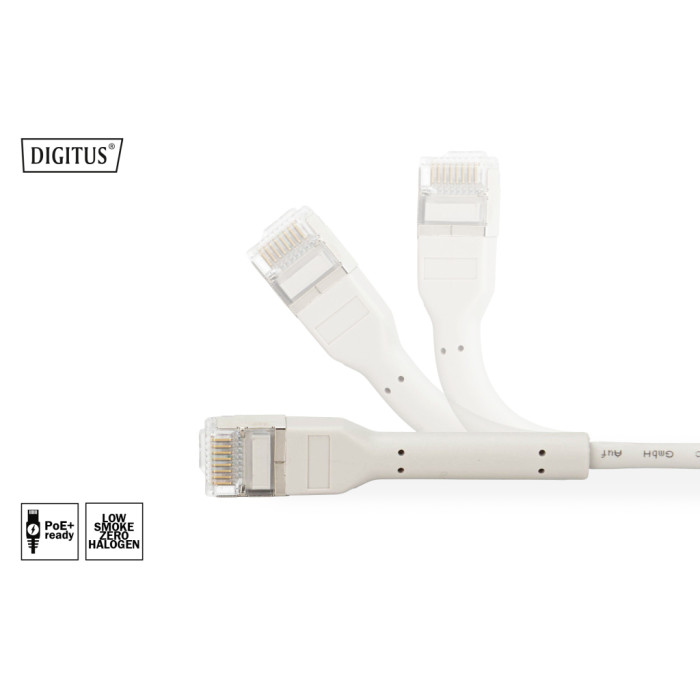 Патч-корд 0.5м, SFTP, cat.6A, AWG 32/7, Cu, TPE-LSZH, гнучкий, grey Digitus (DK-1632-A-005B)