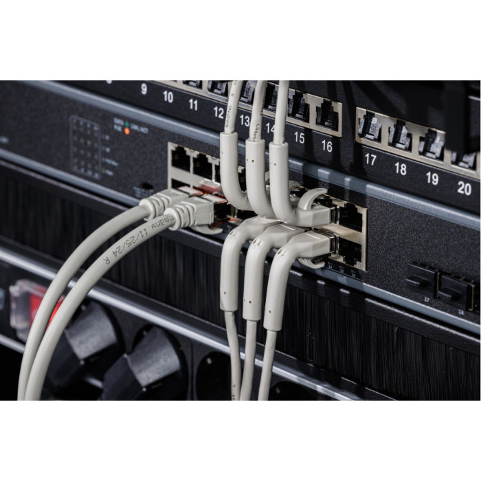 Патч-корд 2м, SFTP, cat.6A, AWG 32/7, Cu, TPE-LSZH, гнучкий, grey Digitus (DK-1632-A-020B)