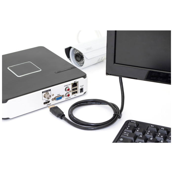 Кабель мультимедійний HDMI M to HDMI M 5.0m 4K60Hz Ethernet black Digitus (DK-330123-050-S)