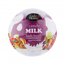 Бомбочка для ванни Dolce Vero Candy Milk з протеїнами молока фіолетова 75 г (4820091146380)