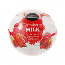 Бомбочка для ванни Dolce Vero Strawberry з протеїнами молока червона 75 г (4820091146403)