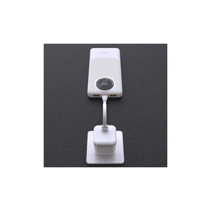Батарея універсальна Dudao 10000mAh K12 22.5W, PD, QC, 2*USB-A, USB-C(In/Out), White (6976625333875)