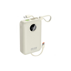 Батарея універсальна Dudao 20000mAh K14+ 22.5W, PD, QC, USB-A, USB-C(In/Out), with built-in USB-C/Lightning cables, White (6977196680023)