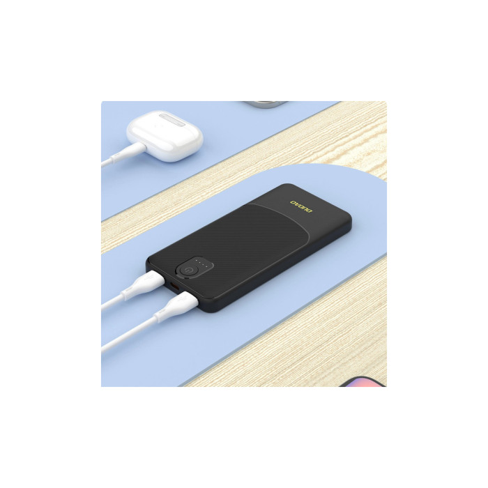Батарея універсальна Dudao 10000mAh K10 12W, 2*USB-A, USB-C(IN), Black (6977196682164)