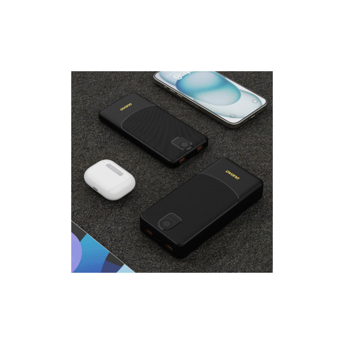 Батарея універсальна Dudao 10000mAh K10 12W, 2*USB-A, USB-C(IN), Black (6977196682164)