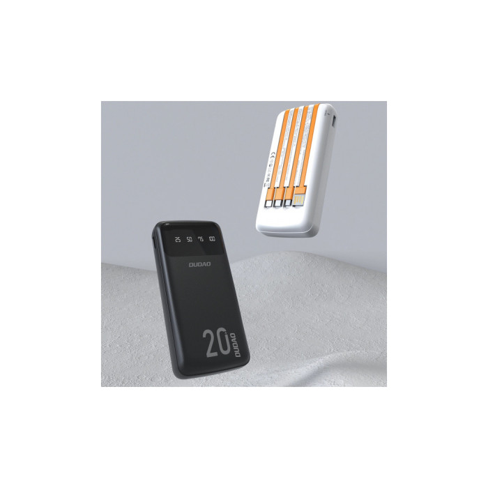 Батарея універсальна Dudao K6Pro+ 20000mAh 10W with USB-C/Lightning/MicroUSB/USB-A cables (6977196682393)
