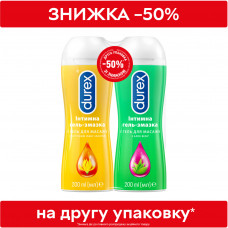 Інтимний гель-змазка Durex Play Massage 2 in 1 Aloe Vera для масажу 200 мл + Play Massage 2 in 1 Sensual для масажу 200 мл (4820108005419)