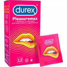 Презервативи Durex Pleasuremax з силікон. змазкою з ребрами та крапками 12 шт. (5038483204016)