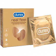 Презервативи Durex Real Feel з синтетичного латексу (безлатексні) 3 шт. (5052197026689)