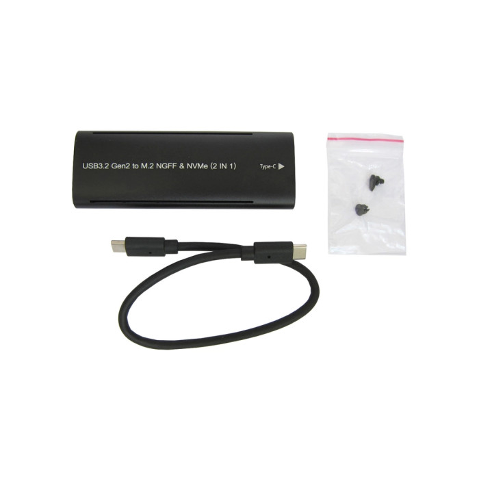 Кишеня зовнішня Dynamode M.2 SSD NVMe/SATA combo USB3.2 GEN2 Type-C aluminium black (DM-CAD-SSD10)