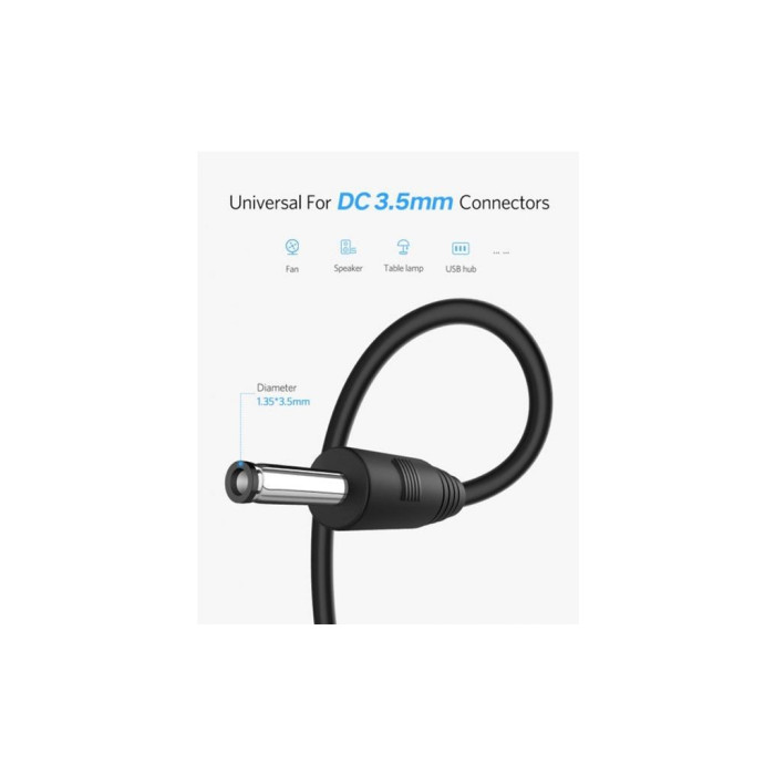 Кабель живлення USB to DC 3.5x1.35mm 5V 1.0m 1.0A Dynamode (DM-USB-DC-3.5x1.35mm)