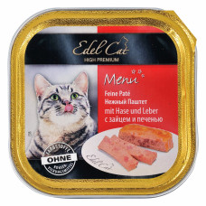 Паштет для котів Edel Cat Menu з м'ясом зайця та печінкою 100 г (4003024174036)
