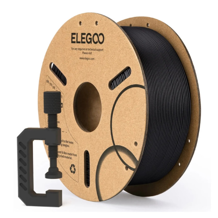 Пластик для 3D-принтера ELEGOO PLA-CF 1кг, 1.75мм, black (50.203.0464)
