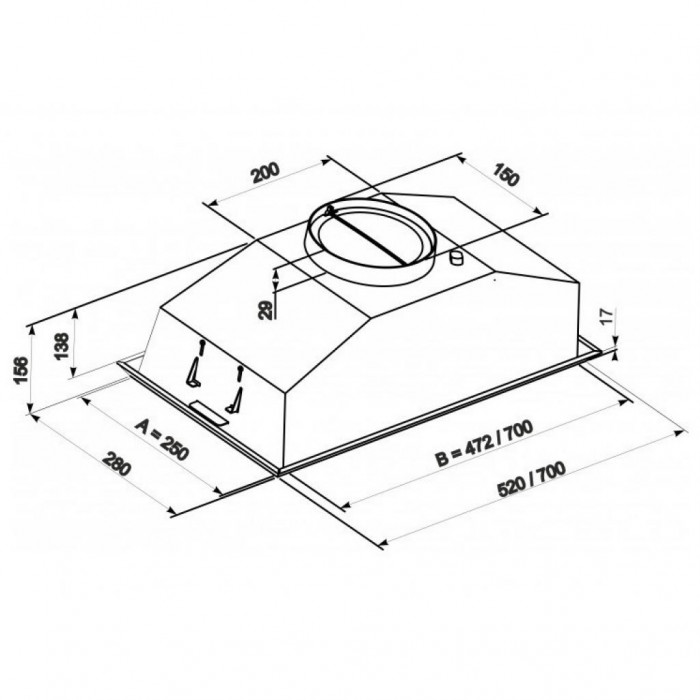 Витяжка кухонна Eleyus Modul 1200 LED SMD 70 IS