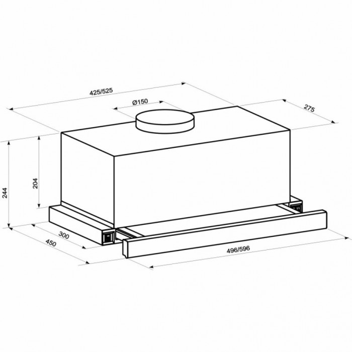 Витяжка кухонна Eleyus TAIFUN 1200 LED SMD 60 BL