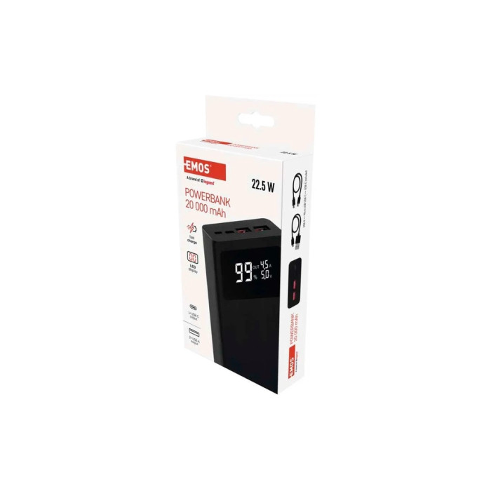 Батарея універсальна EMOS 20000mAh BETAQ 20, 22.5W, black (B0532B)
