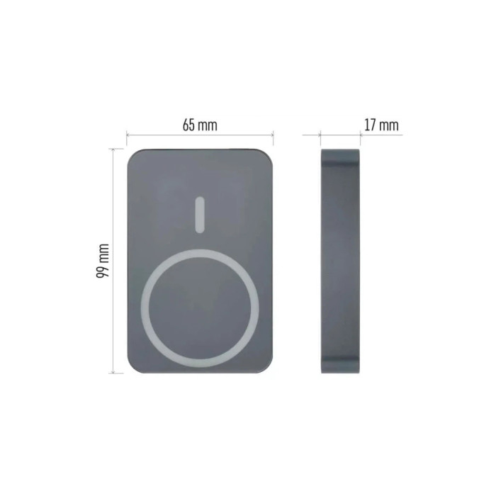 Батарея універсальна EMOS 10000mAh WI1046, 20W, Wireless, grey (B0551GY)