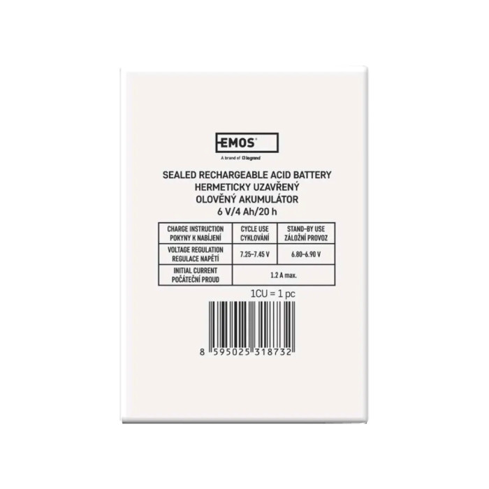 Батарея до ДБЖ EMOS B9641 AGM 6V 4Ah fast 4,7mm (B9641)