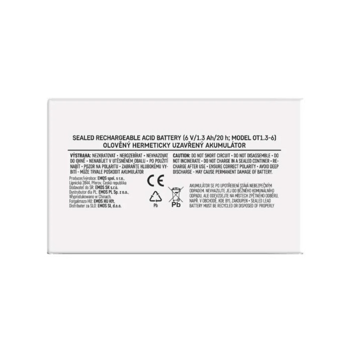 Батарея до ДБЖ EMOS B9651 AGM 6V 1.3Ah fast 4,7mm (B9651)