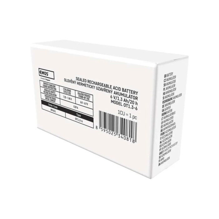 Батарея до ДБЖ EMOS B9651 AGM 6V 1.3Ah fast 4,7mm (B9651)