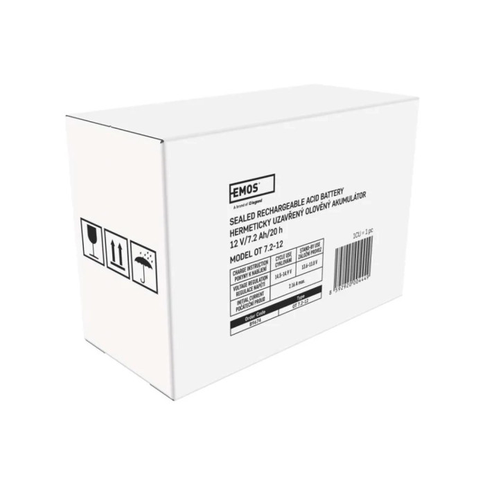 Батарея до ДБЖ EMOS B9674 AGM 12V 7,2Ah fast 6,3mm (B9674)