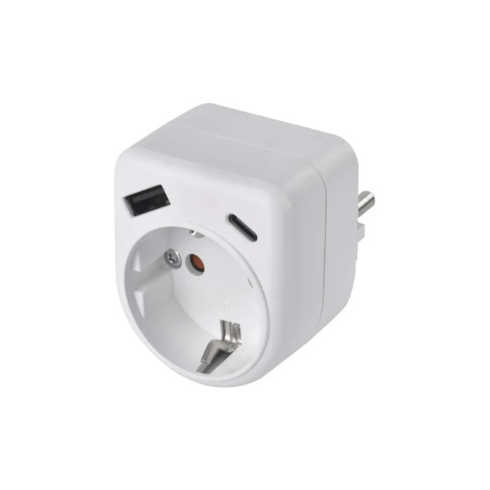 Зарядний пристрій EMOS 1xUSBA + 1xUSBC PD20W (P0075)